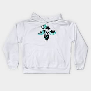 Purrfect Purradise - aqua blue Kids Hoodie